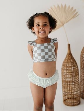 Babysprouts | Girl's Two-Piece Swimsuit Checkered Seagrass
